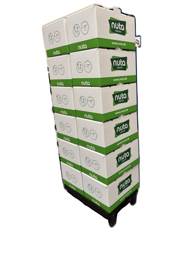 [Display Nuta 4001] Nuta Display Kvartpalle 288 poser (3 variant Mix asorteret) 2 X 1016N (NUTA - NUTS & FRUIT MIX 24 X 0,24 KG), 4 X 1015N (NUTA - SPICY NUTS MIX 24 X 0,24 KG), 6 X 1014N (NUTA - SALTY NUTS MIX 24 X 0,24 KG)