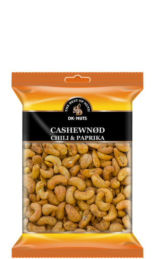 [113D] DK-NUTS - CASHEWNØD (CHILI & PAPRIKA) 12 X 0,25 KG