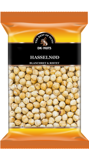 [122DX] DK-NUTS - HASSELNØD (BLANCHERET & RISTET) 12 X 0,7 KG