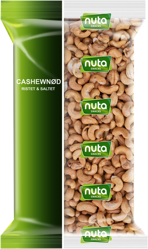 [11102NL] NUTA - CASHEWNØD (RISTEDE & SALTEDE) 9 X 1 KG